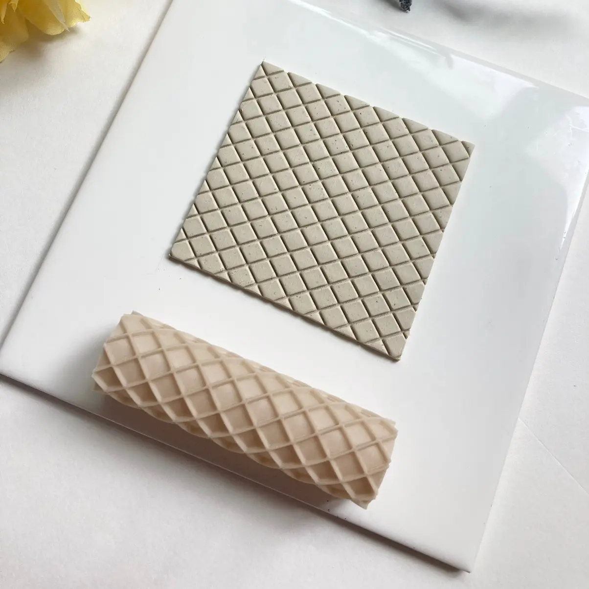 Waffle Print Clay Texture Roller Waffle Print Clay Texture Roller