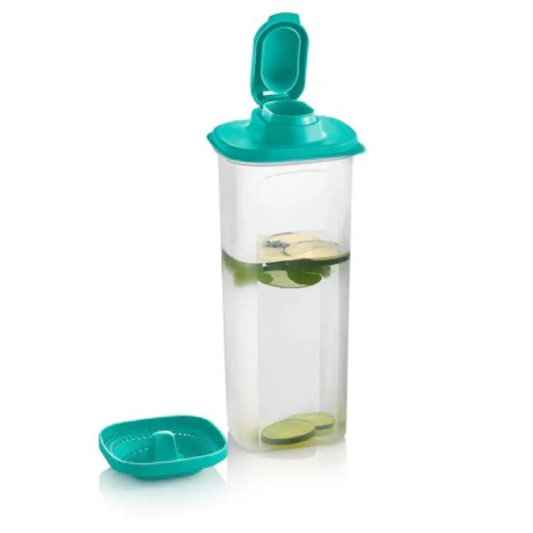 Tupperware One Slim Line 2-Qt Pitcher with Detachable Strainer & Leak-Proof Seal - Lightweight & Compact Drinkware for Home & Travel