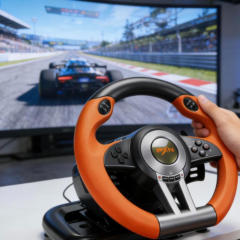 Winter Break Must-Have! PXN V3 Pro Racing Wheel Full Set with Pedals & Shifter, F1 Simulation Driving, Plug&Play, PC/Xbox/Series X/S/PS4/Switch， PS5 Playable via N7 Adapter, Home Racing Game Controller