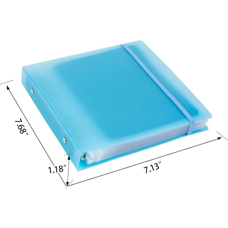 12 count  Sheets for  Storage with 1 Binder Cover,  and  Storage Pockets  Cut Storage for Card Making Supplies(0.8 mm Thickness, Blue)