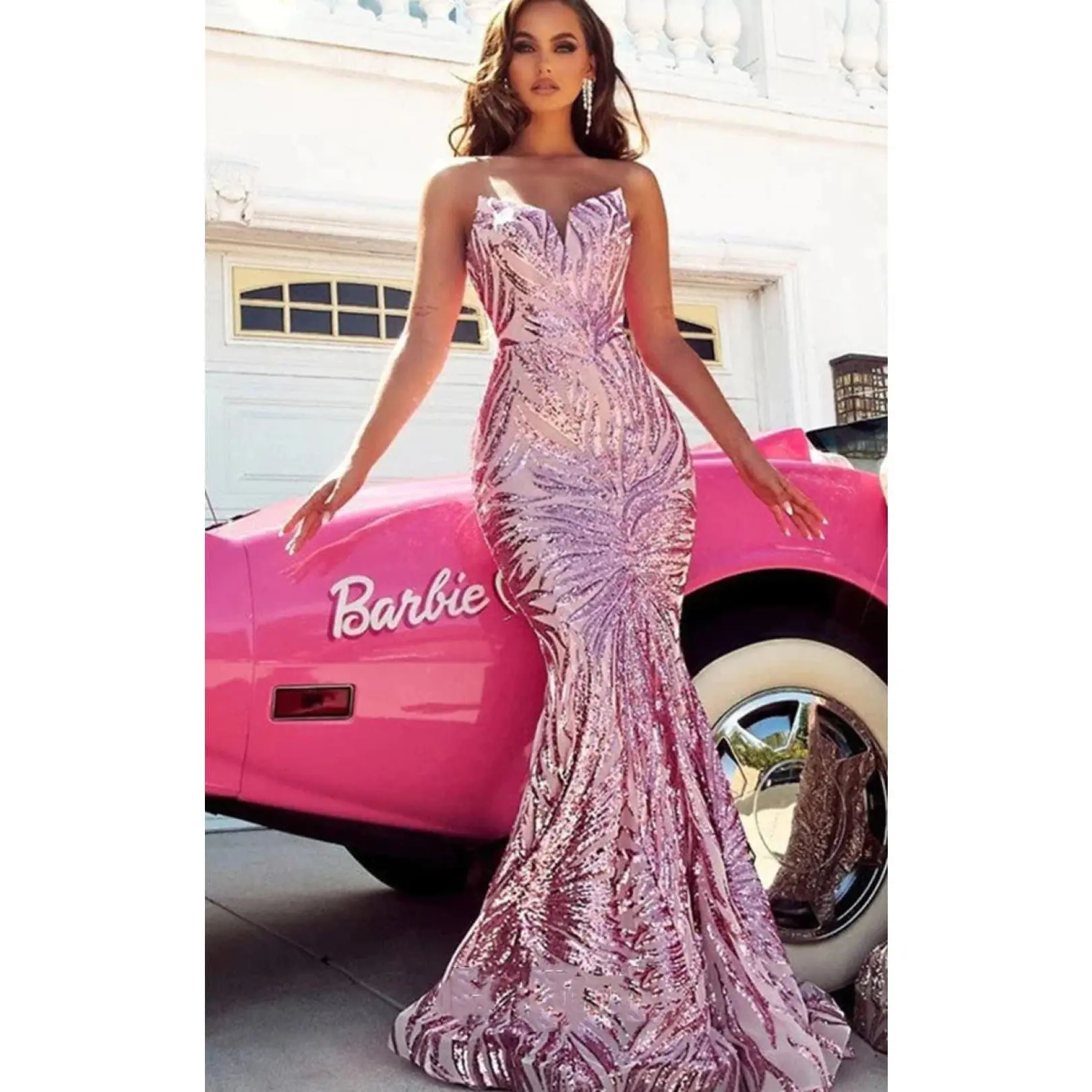 Portia and Scarlett PS22538 Strapless Sequin Mermaid Evening Prom Gown