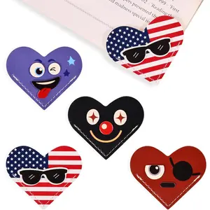 4 count Leather Heart Bookmarks - Cute Corner Book Marks Sets for Reading, Cool Funny Read Lover Gifts for Women Men Girls  Reader, Stylish Book Markers for Reading, Ideal Gifts for Planner