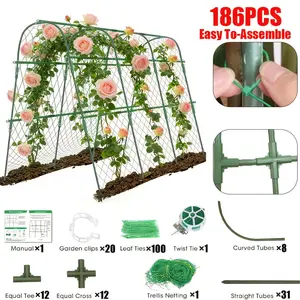 Garden Arch Trellis, Waterproof Plastic Outdoor Climbing Plant Support, Plant Supportfor Fruit, Vegetable, Grape, Bean
