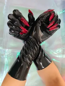 Natural Latex Zentai Costume Gloves, Unisex Kigurumi Cosplay Gear, Smooth 0.4mm Tight Fit, Ideal for Various Events, Party Accessories