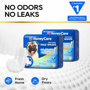 HoneyCare All-Absorb Male Dog Wrap Diapers, 50 Count, SummerVibes petlovers