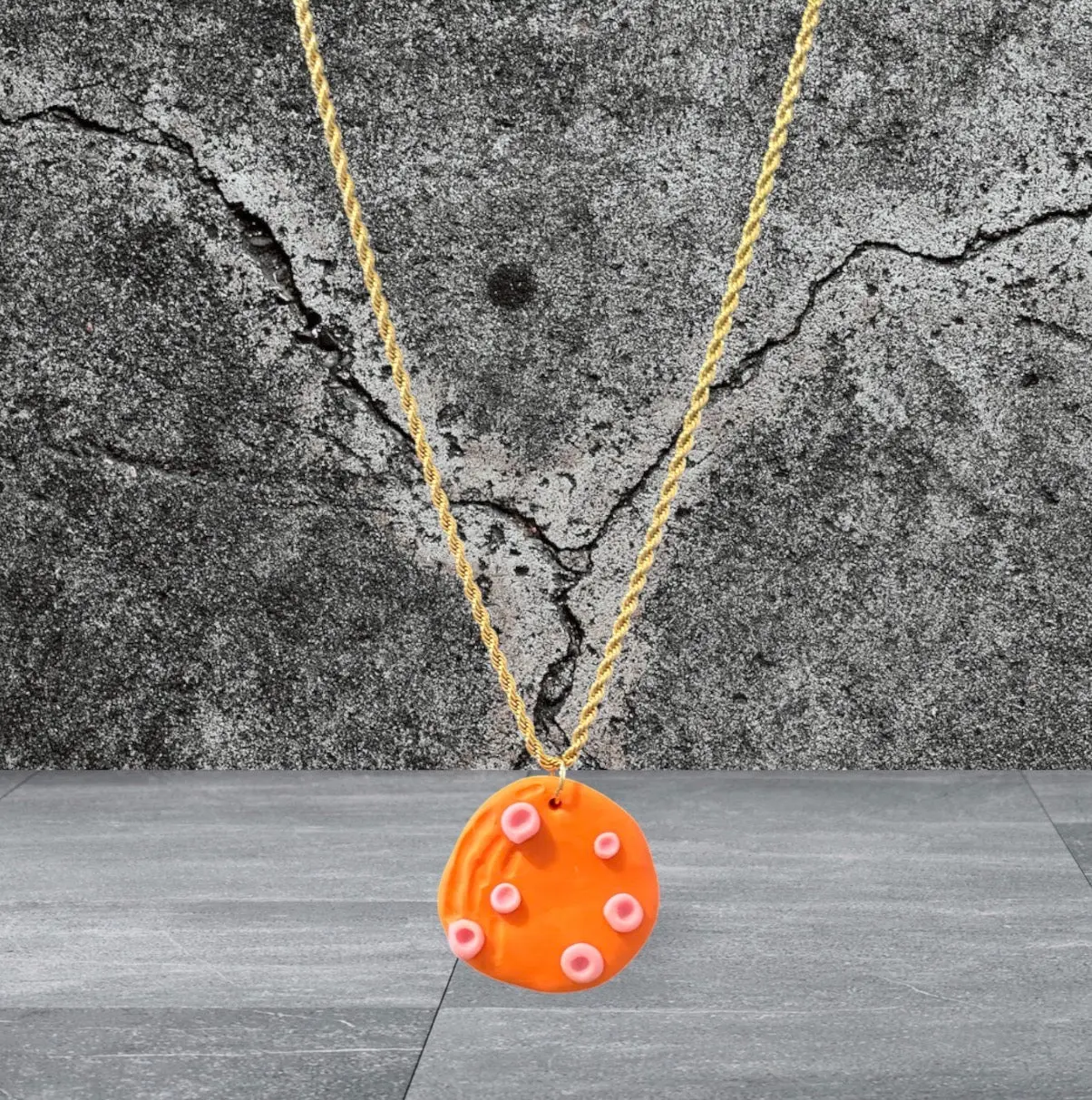 Harvest Moon Clay Pendant Necklace