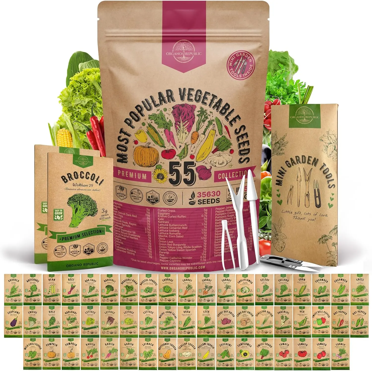 55 Vegetable Seeds Variety Pack - 35,600+ Non-GMO Heirloom Seeds for  Planting Vegetables and Fruits in Individual Seed Packets, Home Garden Seeds  for Hydroponic, Indoor and Outdoors Gardening - TikTok Shop