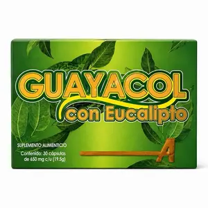 Guayacol con Eucalipto Capsules – Respiratory Support Supplement, 30 Count (650mg Each)