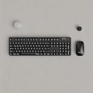 Wireless Keyboard and Mouse Combo, Silent Full-Sized Keyboard, 2.4G and Bluetooth Connection, Multifunctional keyboard, Ergonomic Design, Compatible with Windows, PC, Laptop and Desktop, Suitable For Games and Office Use
