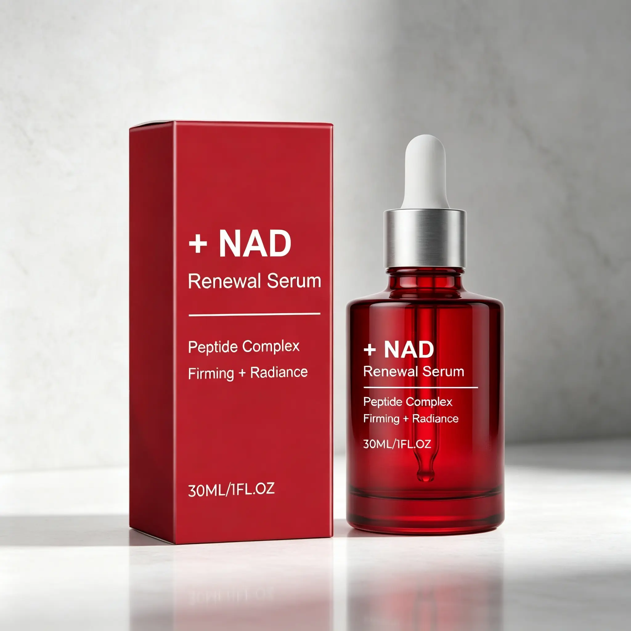 Peptide Complex + NAD+ Renewal Serum – Firming & Radiance Booster, Restore Skin Elasticity & Natural Glow, Anti-Aging 30ml/1FL.OZ