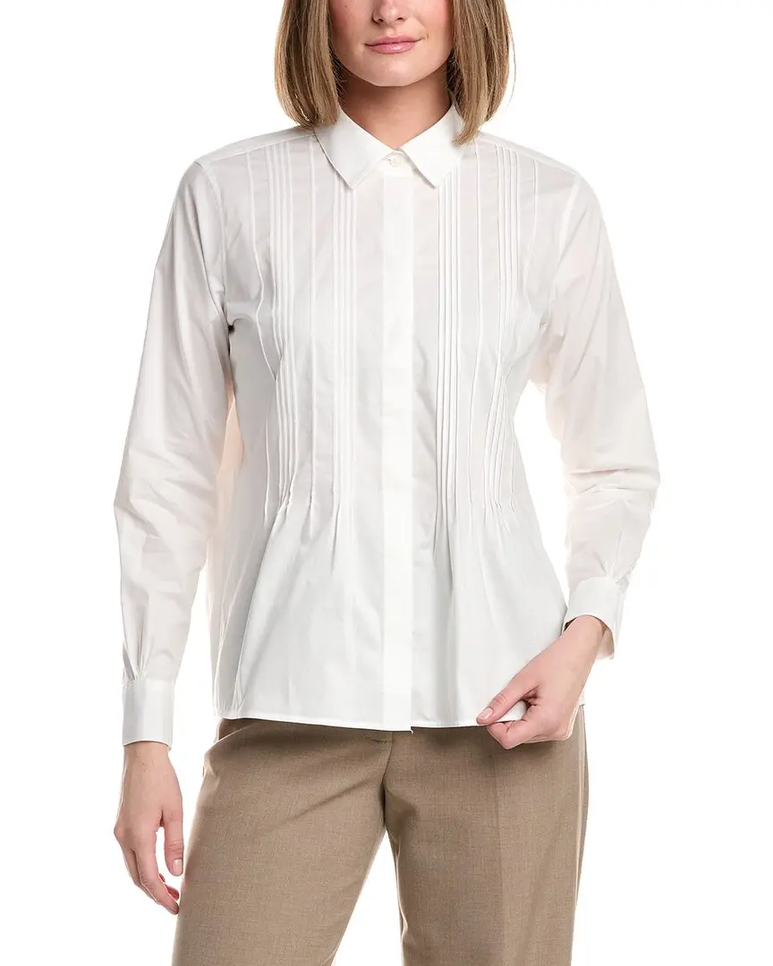 Brooks Brothers Poplin Placket Relaxed Blouse