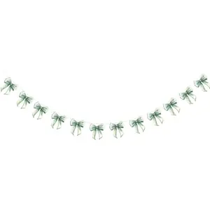 Sage Bow Banner, Colorful Printed Bow Decoration, Perfect for Birthday Parties, Weddings, Baby Showers, Christmas, Mother's Day