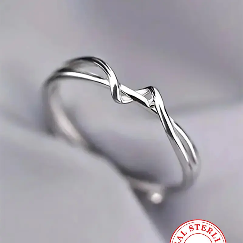 S925 Sterling Silver Simple Twist Design Ring, Elegant Fashion Rings, Elegant Casual Ring, Fashion Accessories for Women & Girls, Trendy All-match & Exquisite Jewelry for Birthday Gift, Beautiful Rings