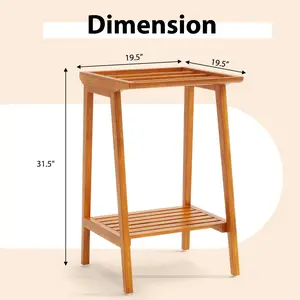 COSTWAY - Freestanding Towel Rack with Storage Shelf for Bathroom