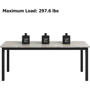 Narrow Dining Table for 6 to 8 People 71 Inch Long Wooden Dining Table Kitchen Tables with Sturdy Metal Frame Rustic Finish Seats 6 Rectangular Counter for Dinner Kitchen