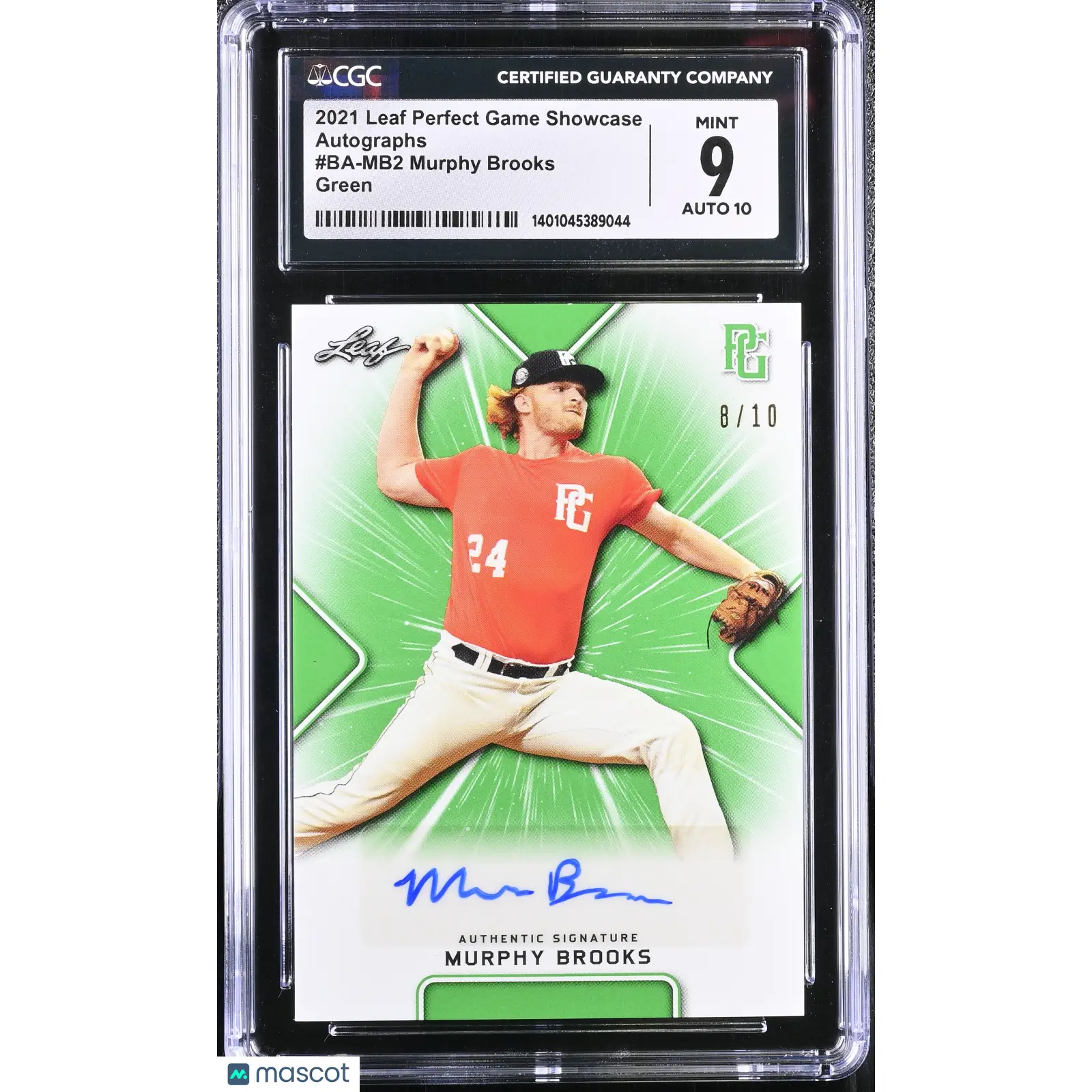 Murphy Brooks CGC 2021 Perfect Game Showcase #BA MB2 Green 8/10 Baseball 9