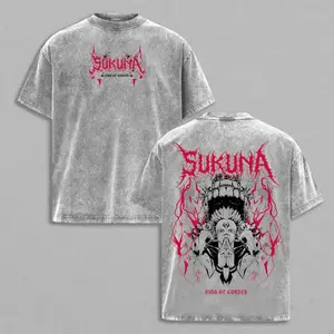 Ryomen Sukuna Shirt – Jujutsu Kaisen JJK Vintage Washed Oversize Anime Tee | Cursed King Graphic T-Shirt for Fans