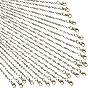 24 Pack Necklace Chains Bulk Bronze DIY  Link Chains for  Making(18 Inch)