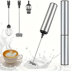 Portable Rechargeable Electric Milk Frother Foam Maker Handheld Foamer 2 Speeds Drink Mixer For Coffee Electric Egg Beater Whisk
