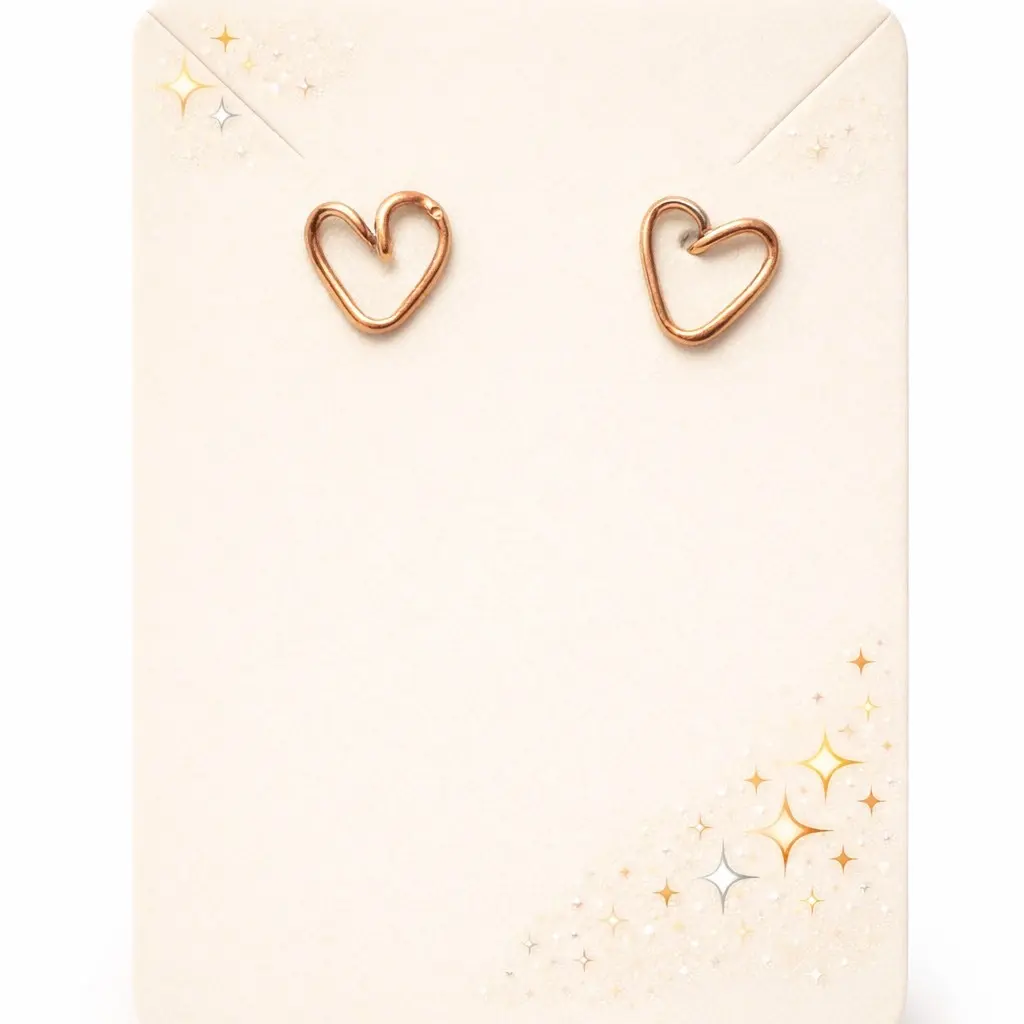 Handcrafted Copper Heart Stud Earrings Handcrafted Copper Heart Stud Earrings