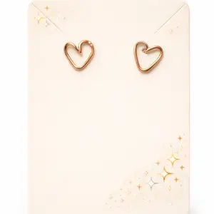 Handcrafted Copper Heart Stud Earrings