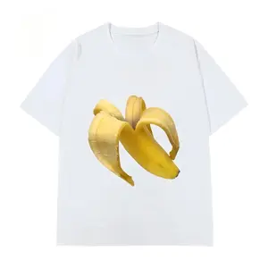 Banana Peel Print T-shirt, Stylish and Unique Design, Breathable Fabric, Crew Neck, Unisex