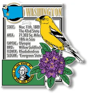 Washington State Montage Magnet by Classic Magnets, 2.7" x 3.2"