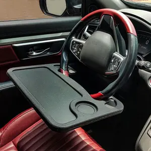 Steering Wheel Tray, Car Table Tray, Steering Wheel Desk for Laptop and Vehicle Seat Mount Notebook Laptop Eating Desk, car Trays for Eating Black