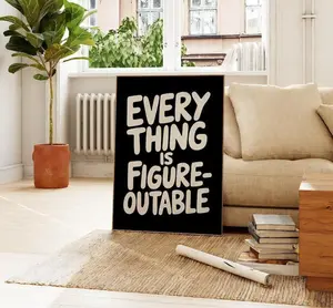 Everything Is Figureoutable Print Uplifting Quote Inspirational Wall Art Aesthetic Poster
