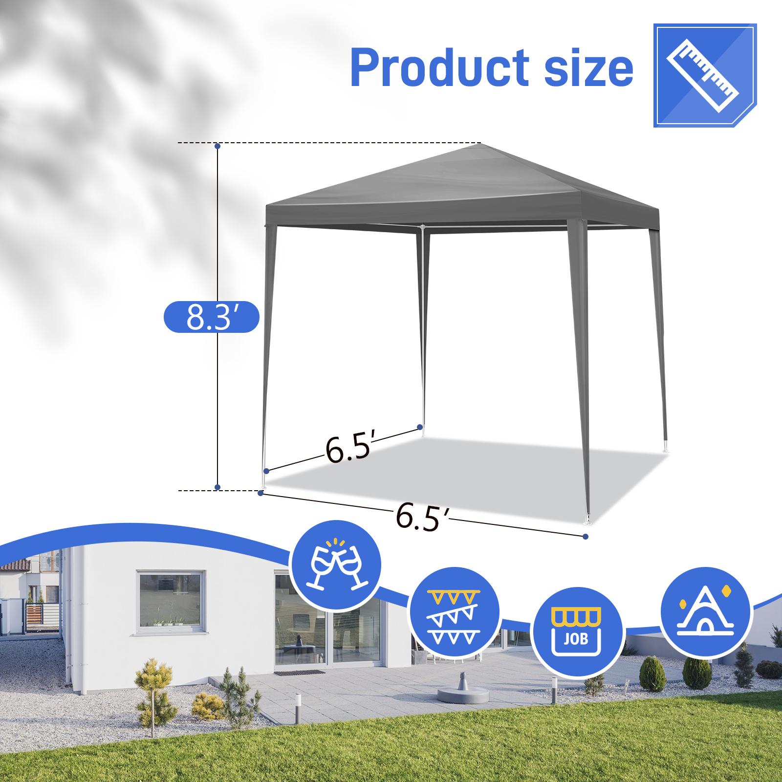 6.5x6.5FT Portable Four Sides Party Tent – Lightweight Easy Setup Outdoor Canopy for Camping, Backyard Gatherings & Pool Parties