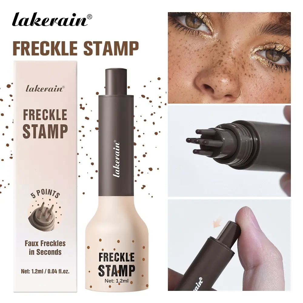 Waterproof Freckle Stamp Pen, 5-Point Natural Faux Freckles Cosmetic Makeup Pen, Quick-Dry & Smudge-Proof Long-Wear, Skin-Friendly Formula, Easy to Create Realistic Freckle Look, 4 Vibrant Shades for All Skin Tones