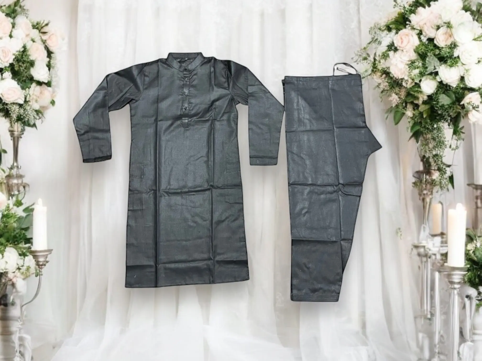 Classic Black - Men's Traditional Kurta Cotton  04