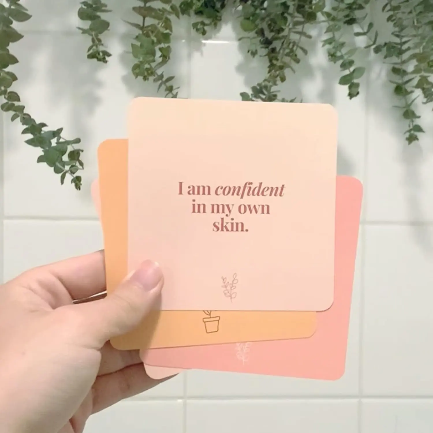 Self Care Shower Affirmation Cards for Shower Self-Love [Waterproof] by Positive Manifest for Women Meditation Cards and Daily Motivational Self-Empowering Quotes Girl Boss 14 Stress Relief Routine Self Care Shower