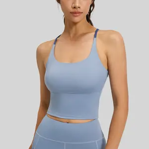 Cross-Back Longline Sports Bra | Wearable as Outerwear