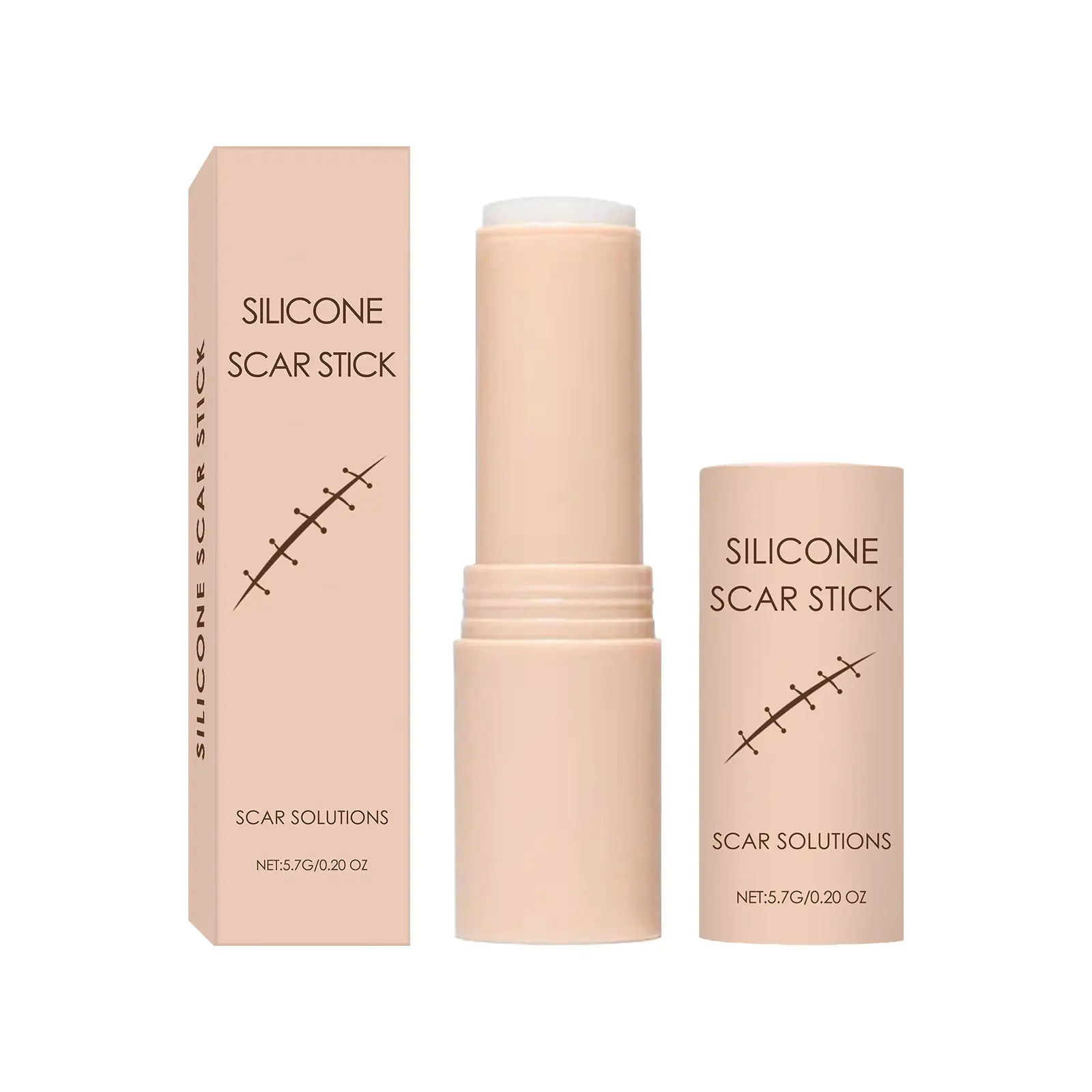 Skin Scar Solutions 60% Silicone Scar Stick - Thick Solid Velvety Film Infused with Centella Asiatica & Vitamin E for Face & Body Care Gel