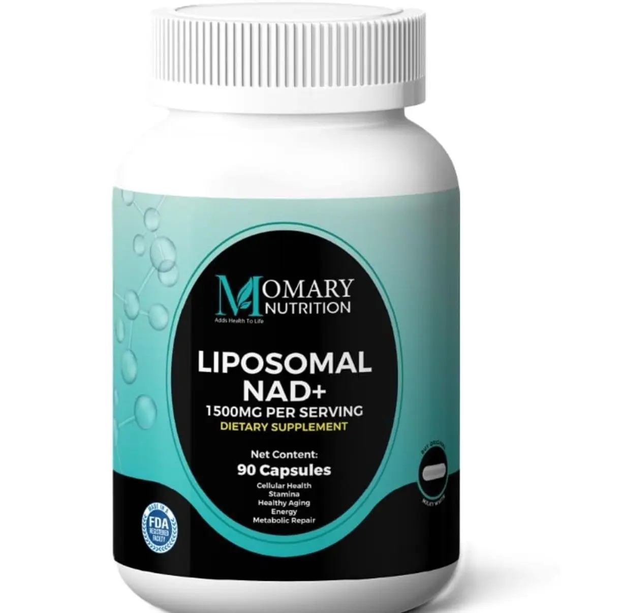 Liposomal NAD+ Supplement | Highest Rated NAD Supplements for Women & Men with Resveratrol and Japanese Knotweed Extract, Support Stamina, Metabolic Repair | Vegan, Gluten Free, Non-GMO, 90 Capsule