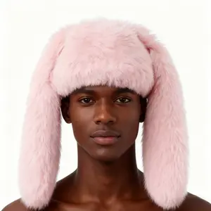 Plush Rabbit Ear Trapper Hat – Extra-Long Faux Fur Ear Flaps, Ultra-Cozy & Windproof Winter Hat for Cold Weather, Cute Chic Style for Outdoor & Holiday Wear