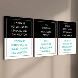 Wooden Framed Canvas Painting, 3 Counts Inspirational Canvas Poster, Fashion Inspirational Decoration, Exquisite Family Inspirational Mural, Modern Art, Modern Minimalist Design