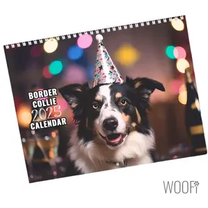 Border Collie Calendar 2025, Border Collie Gift, 12 Month Hanging Wall, Desktop Calendar 2025, Dog lover, Support Dog Shelters