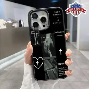 Magnetic Phone Case Supports Wireless Charging Case for iPhone 16 Pro Max 15 Plus 14 13 12 11 XS XR Crucifixion Of Jesus Design Pattern Non-Yellowing Shockproof Clear Slim Protective Soft Case Transparent Acrylic Cover.