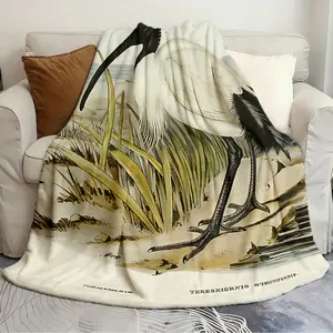 Exquisite Blanket Vintage Ibis Aka Bin Chicken Unique Quilts Soft and cozy flannel blanket home and travel blanket birthday gift