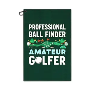 Funny Printed Golf Towel (16''x24''),Microfiber Golf Towel with Clip,Golf Gift for Dad Husband Birthday Christmas or Friends,Golf Bag Accessories for Men and Women (Dark Green)