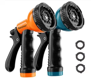 Garden Hose Nozzle Sprayer: 2 Pack 10 Watering Patterns Spray Nozzles Heavy Duty Hose Head Hose Attachment