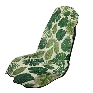 Tropical Print Car Seat Cover Towel, Colorful Floral Palm Terry Cloth Seat Protector, Sweat Absorbent Non-Slip Universal Fit for Cars SUV Truck, Quick Dry Washable for Beach Swimming Pool, Multiuse As Beach Towel Picnic Mat, Summer Style Car Interior Acce