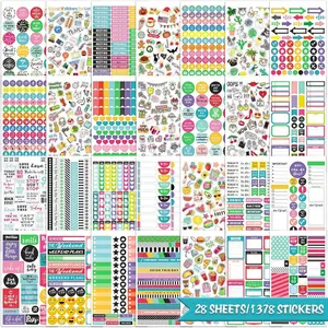 Planner Stickers - 28 Sheets, 1378 Stunning Design Accessories for Journals and Calendars, Essential Planner Accessories by
