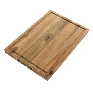 Kenmore Archer 21" Acacia Wood Cutting Board with Groove Handles