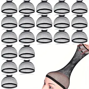 20 PCS Mesh Wig Caps for Women Elastic Open Wig Caps for Long and Short Hair Exquisite Elastic Edge Delicate Mesh