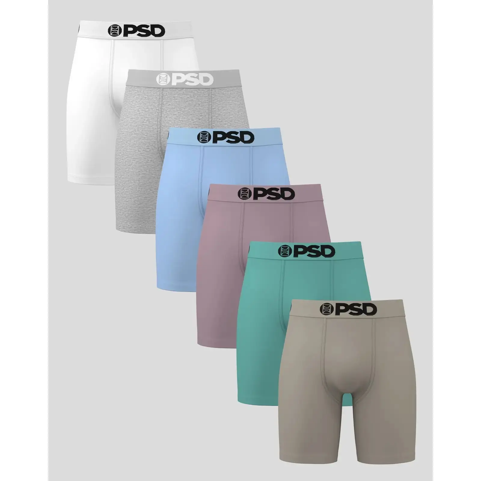 PSD Mens Essentials Boxer Brief 6 Pack - Standard Length 7 Inch Inseam, Soft and Breathable Cotton Fabric PSD Mens Essentials Boxer Brief 6 Pack - Standard Length 7 Inch Inseam, Soft and Breathable Cotton Fabric