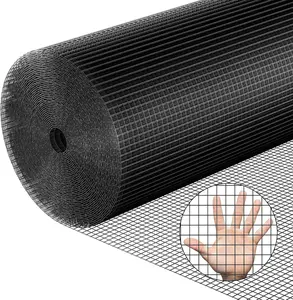 Hardware Cloth 1/4 inch 48 x 100 ft Heavy Duty Black Chicken Wire Fencing 19 Gauge Vinyl Coated Welded Wire Mesh Roll PVC Hardware Cloth Chicken Wire Fencing Garden Fence Tree Guard