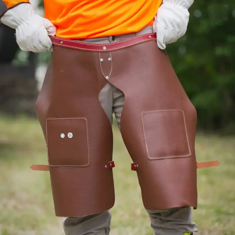 Hard Men's Leather Rodbuster Chaps, Menswear Bottoms for Durable Workwear Use